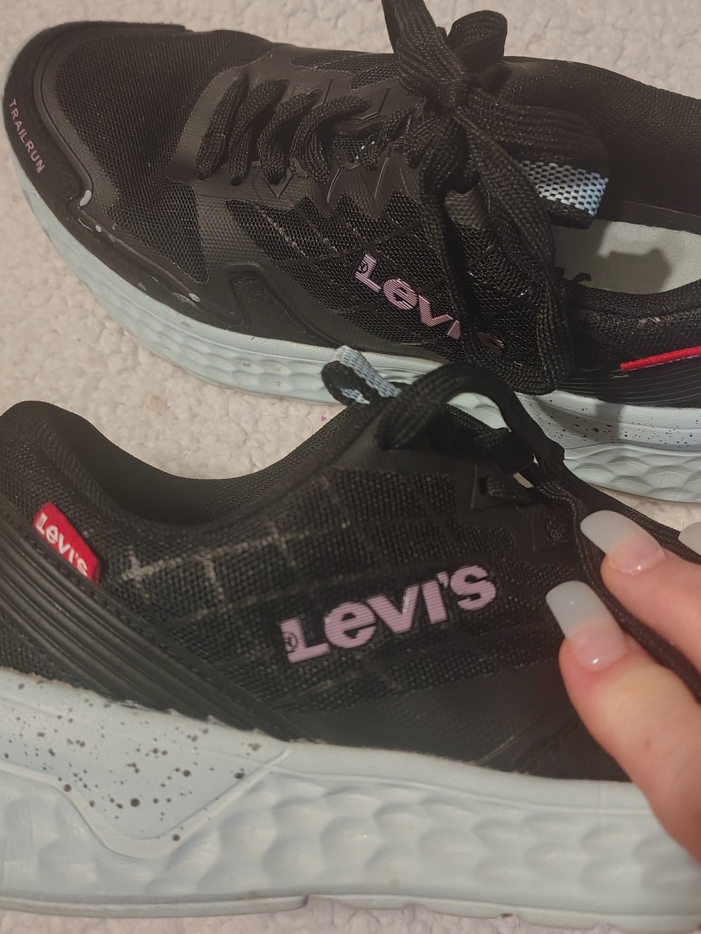 Levi's Black Athletic Sneakers with Light Blue Sole